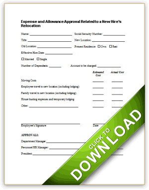 Approval for Relocation Expenses And Allowances